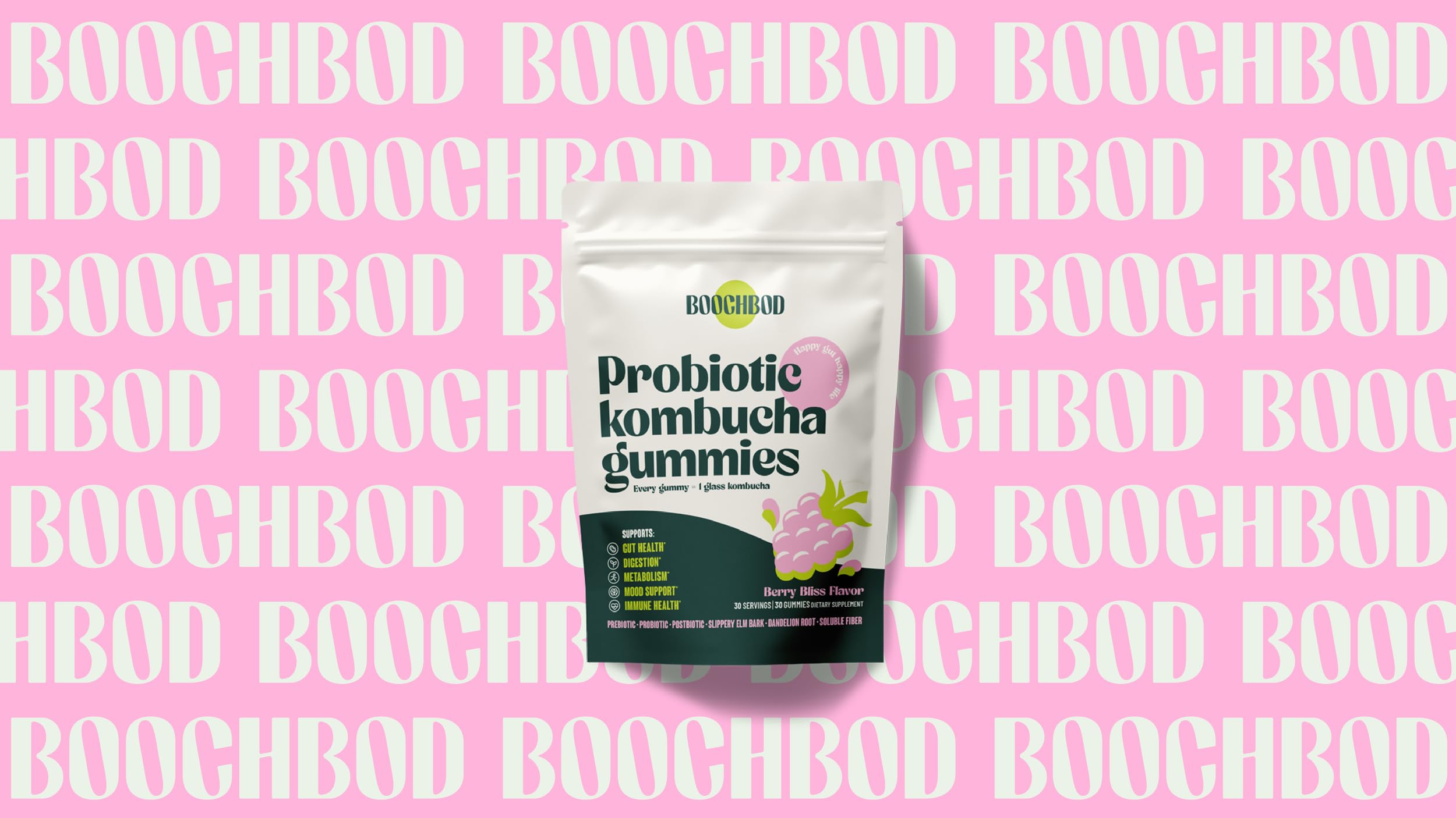 BoochBod Probiotic made in USA GMP certified facility badge
