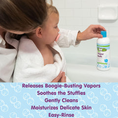 Pouring Boogie Bubbling Vapor Bath into warm tub