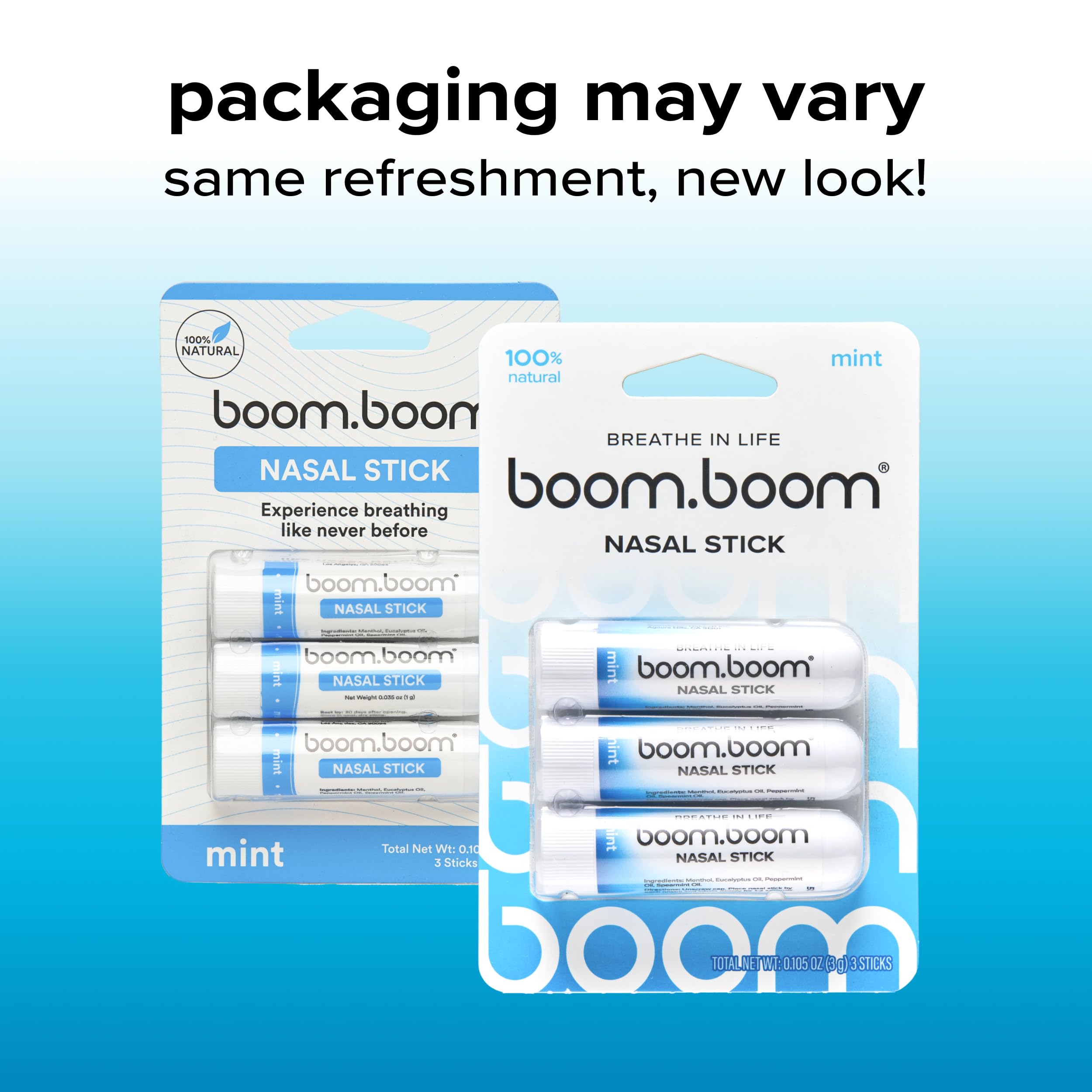 BoomBoom nasal stick cooling sensation for refreshing inhalation.