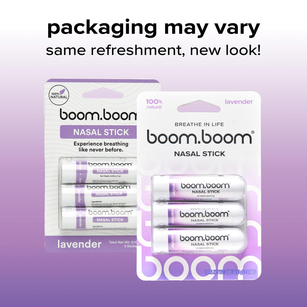 BoomBoom lavender inhaler delivers a calming lavender scent for quick mood boosts.