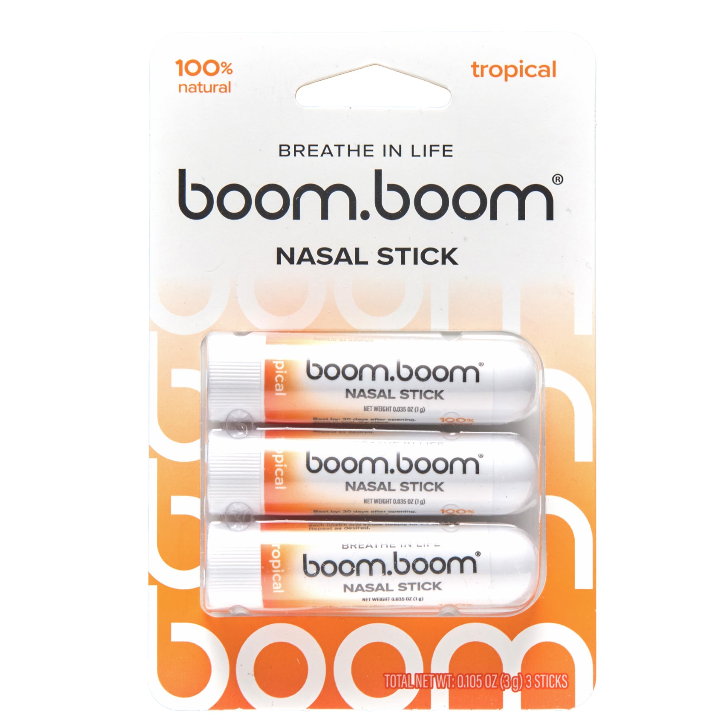 BoomBoom nasal stick demonstrates Vapor Flow Technology for quick, refreshing vapors during workouts.