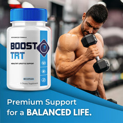 Boost TRT Capsule bottle with natural ingredients illustration