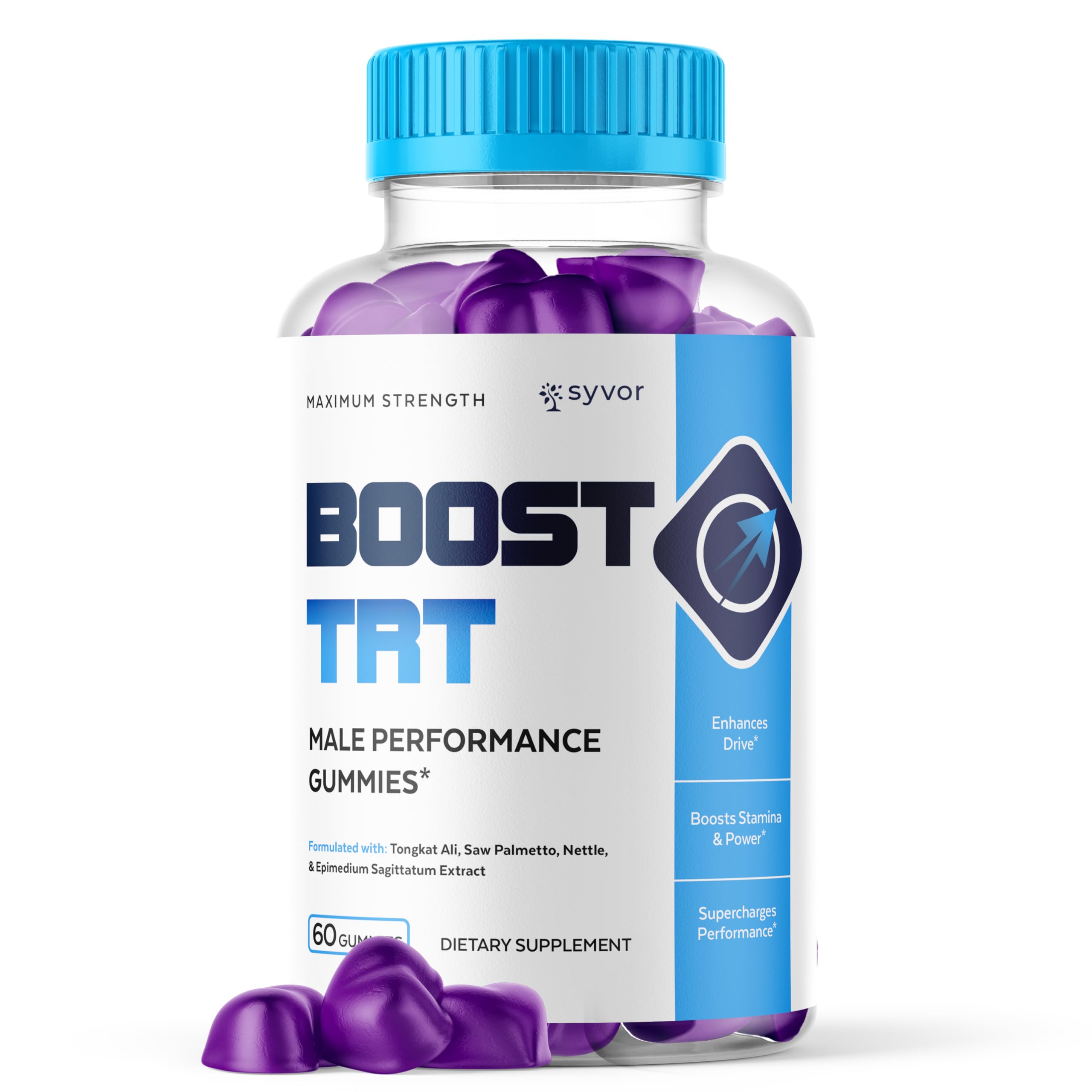 Boost TRT Gummies bottle with label for men