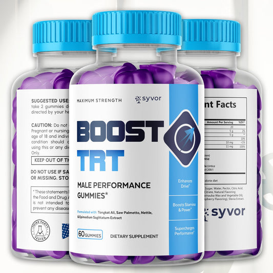 Two-pack Boost TRT Gummies bottle back label