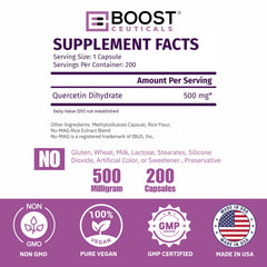Close-up of quercetin dihydrate capsules