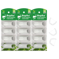 Bopika Ultraclean Access Flosser Refill Heads Mint – 3 Pack, 120 Count, front view