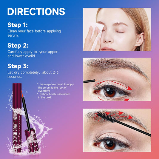 Boqiao Lash Serum application brush demonstrates easy at-home lash care.