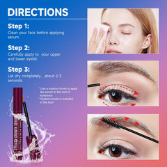 Boqiao Lash Serum application brush demonstrates easy at-home lash care.