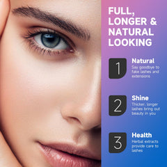 Boqiao Lash Serum close-up on lashes hints at lengthening possibilities.