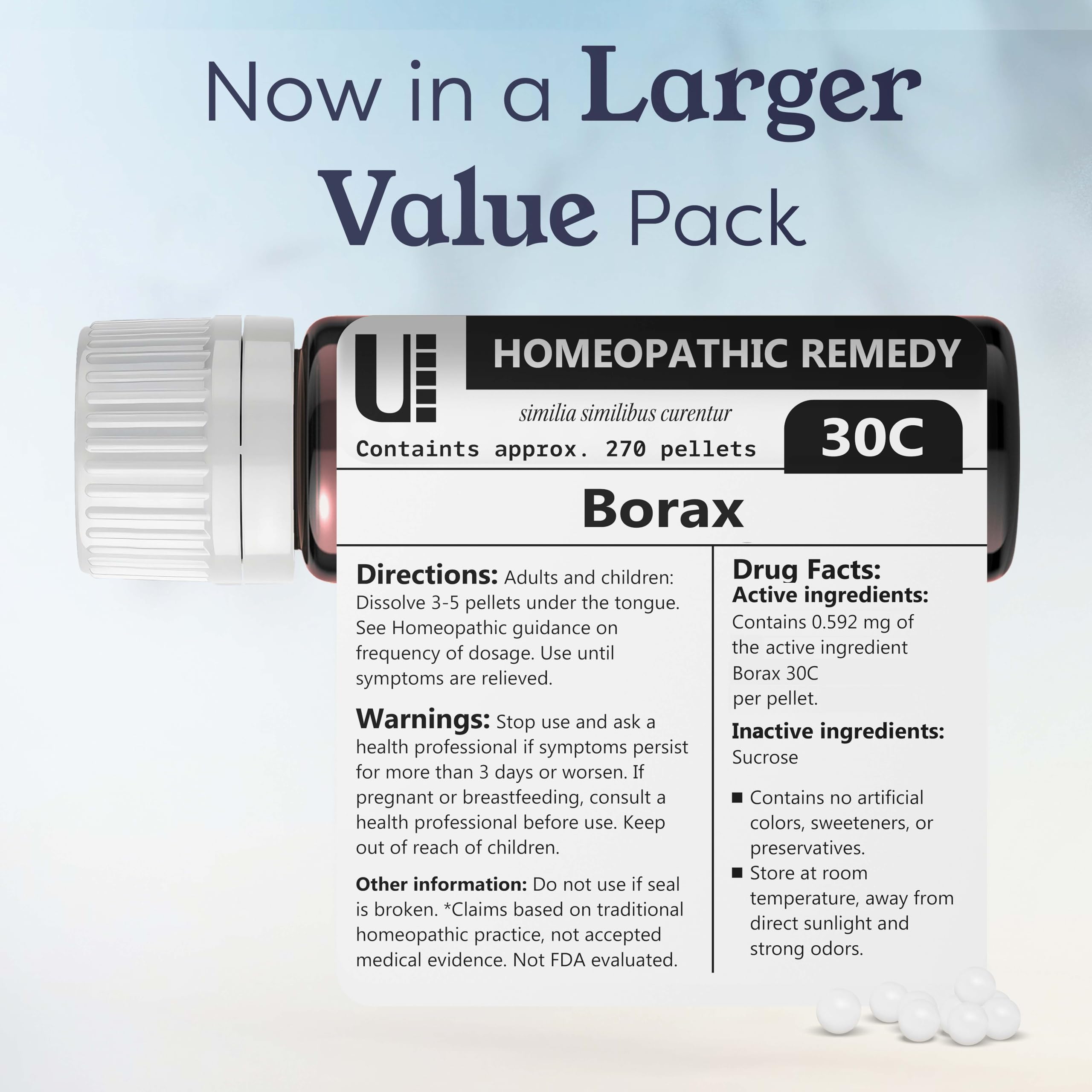 No artificial colors or preservatives messaging with Borax 30C