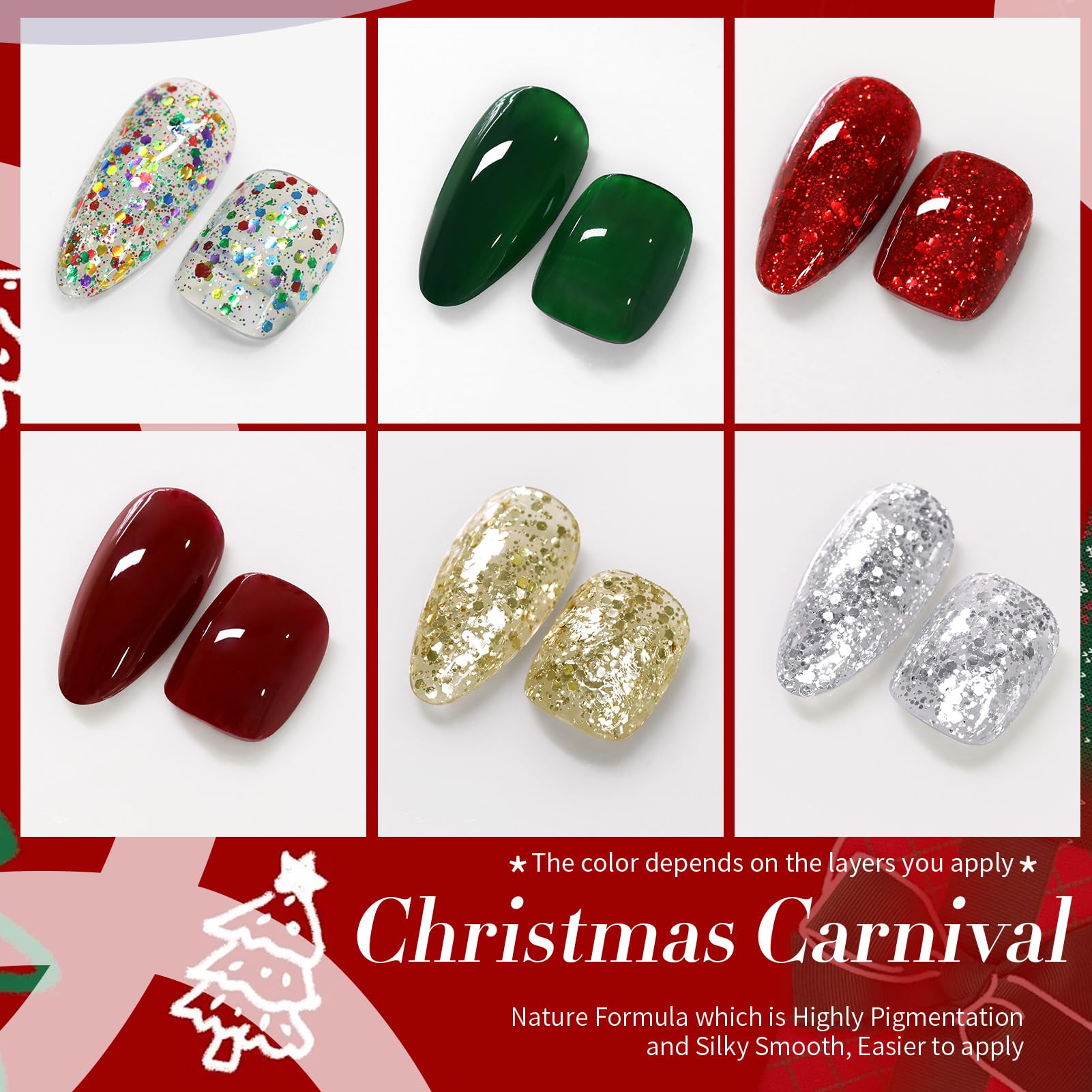 Born Pretty Christmas nail polish green swatch for vibrant holiday looks