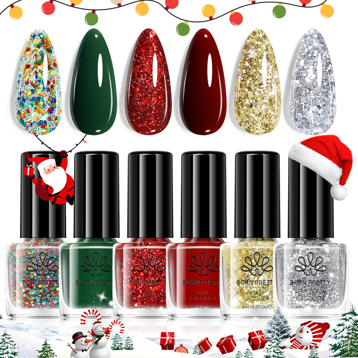 Born Pretty Christmas nail polish red swatch for bold festive nails
