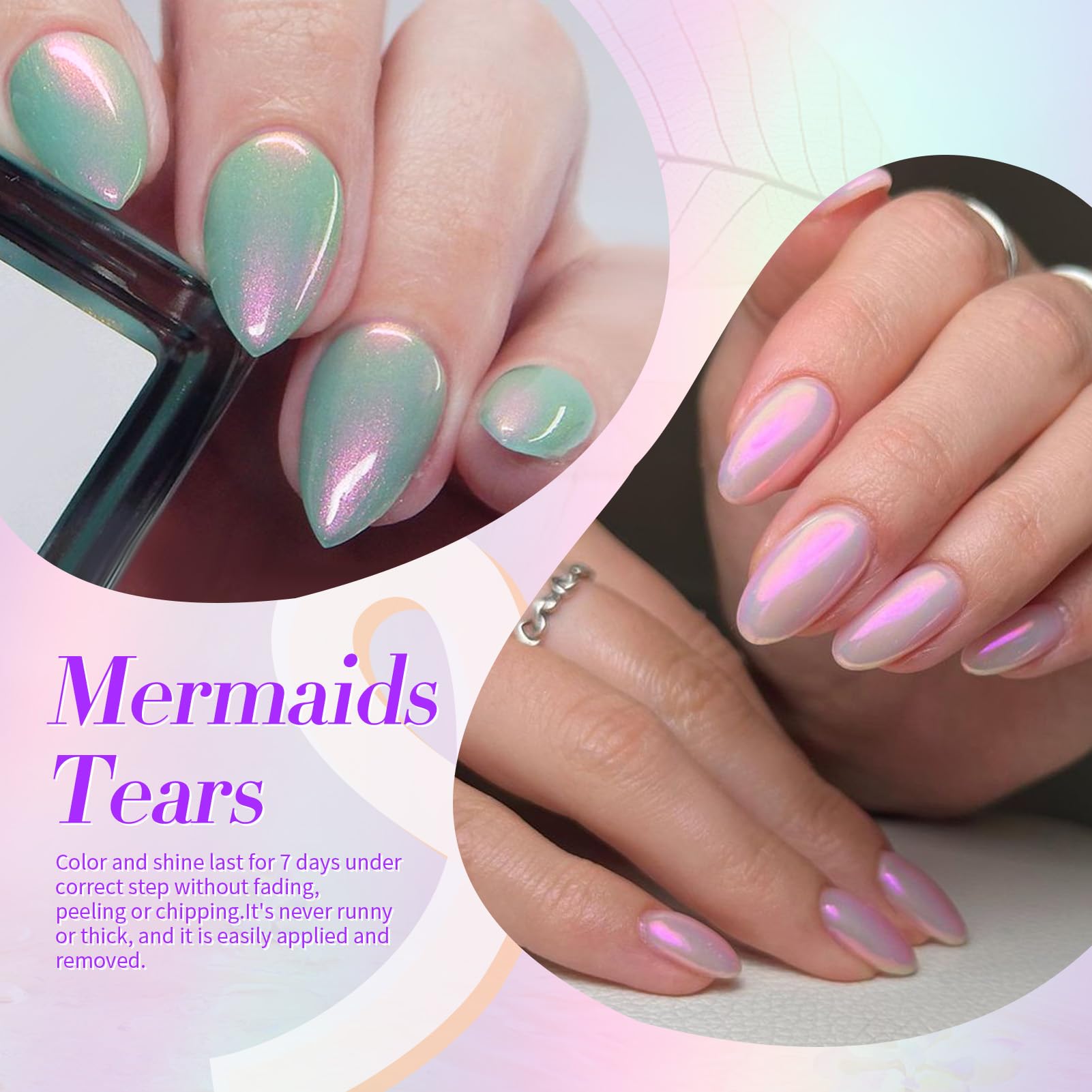 Born Pretty mermaid shimmer collection with iridescent effects for nails