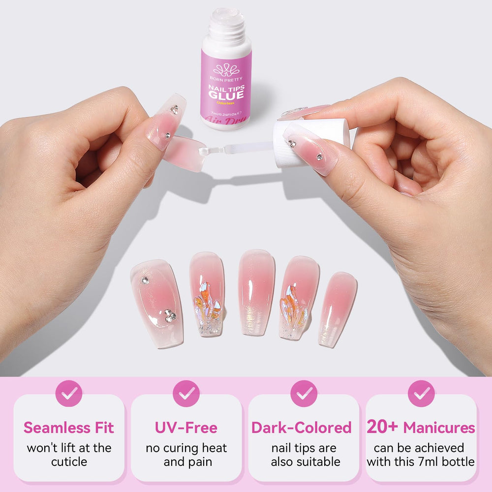 Born Pretty nail tips glue no lamp needed for quick home bonding