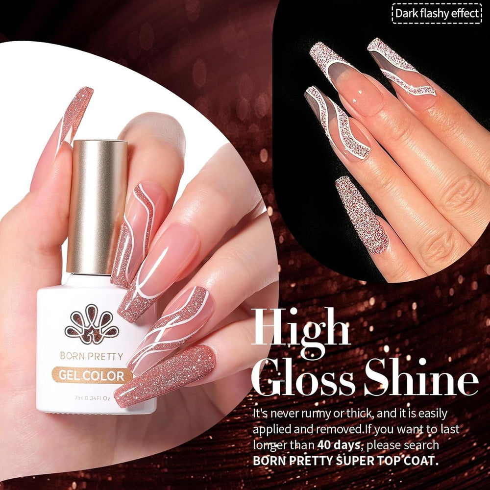 Born Pretty nails show disco effect for a vibrant party-ready manicure.