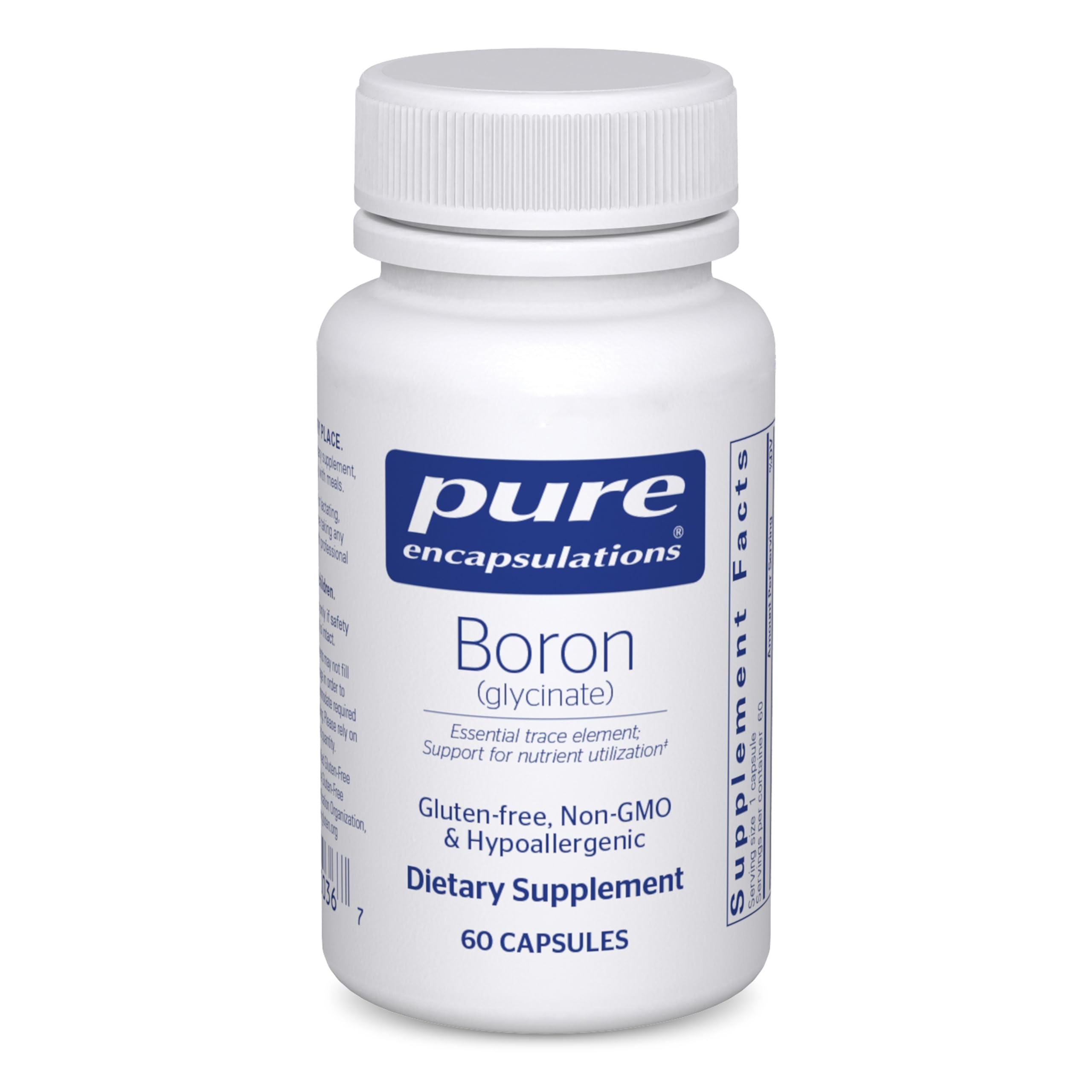 Bottle of Pure Encapsulations Boron Glycinate with 60 capsules