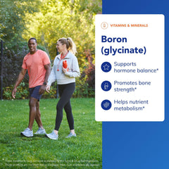 Supplement facts and ingredients panel for Boron Glycinate