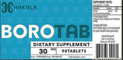 Close-up view of BoroTab 30 mg label