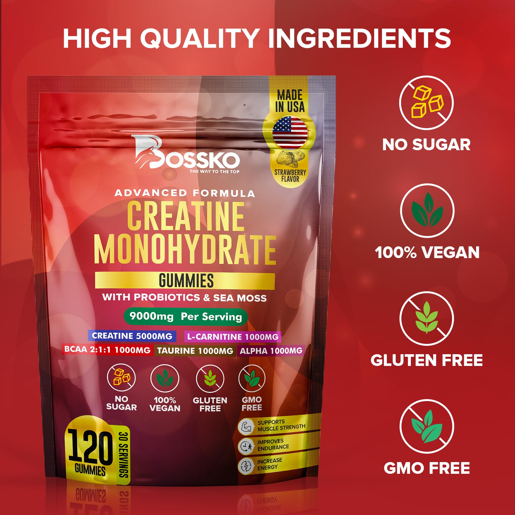 GMP-certified facility badge with vegan non-GMO indicators