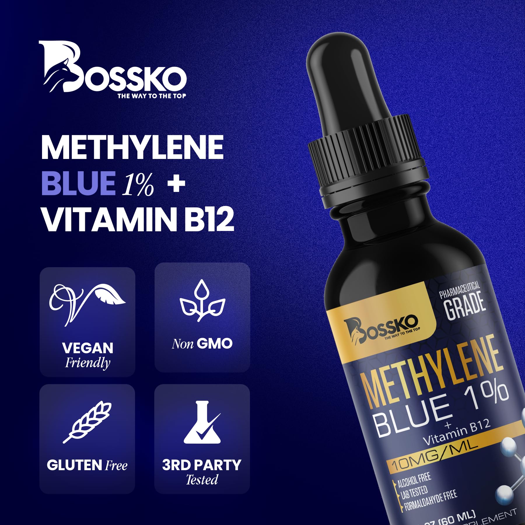 Precise dropper dispensing Bossko Methylene Blue