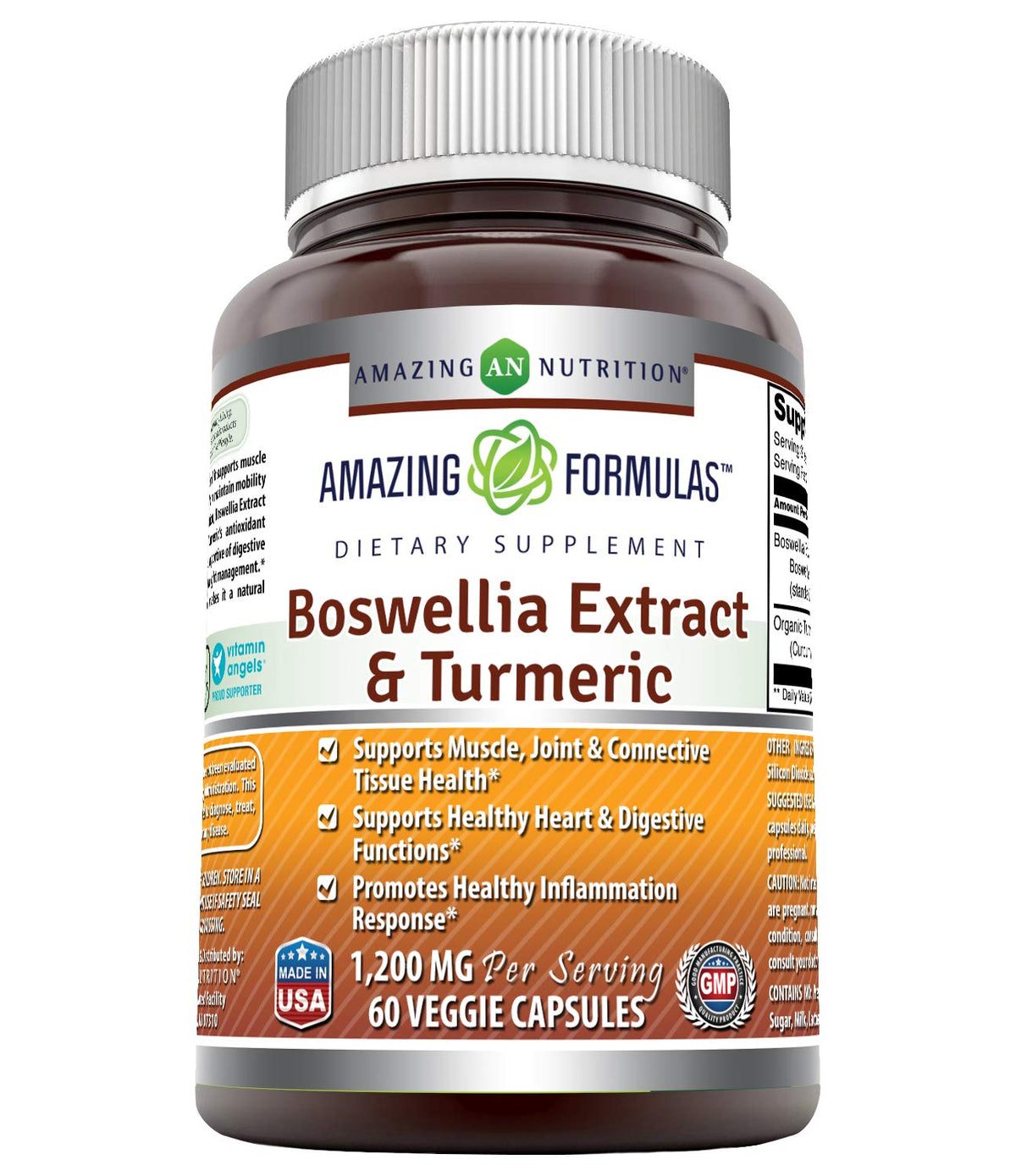 Bottle of Amazing Formulas Boswellia Turmeric 1200mg Veggie Capsules