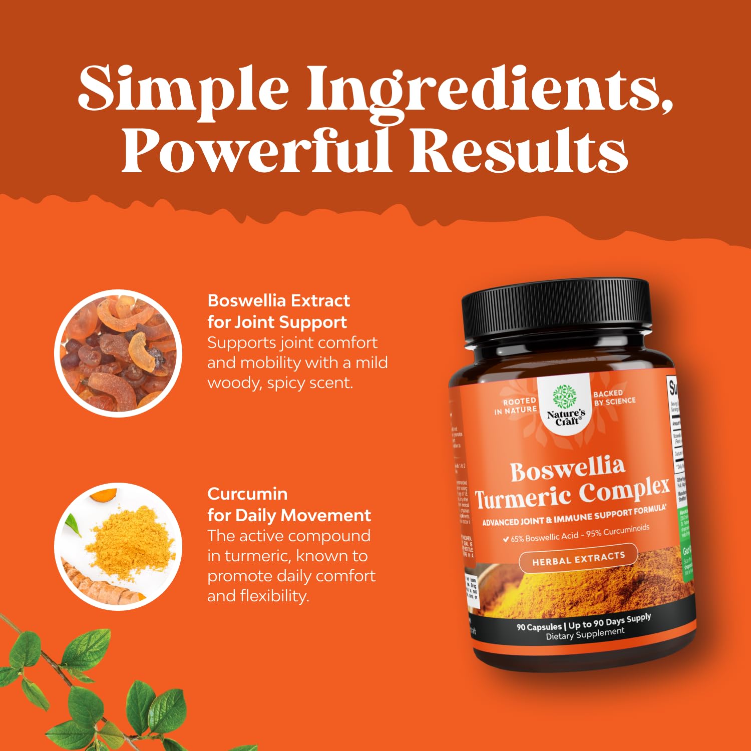 Label highlighting 65% Boswellic Acid content