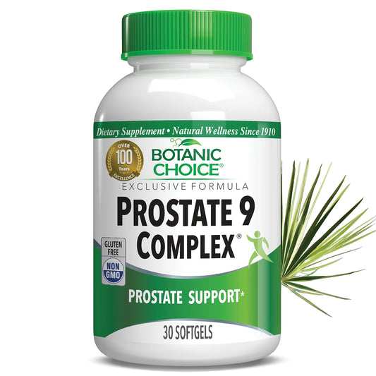 Bottle and label of Botanic Choice Prostate 9 Complex