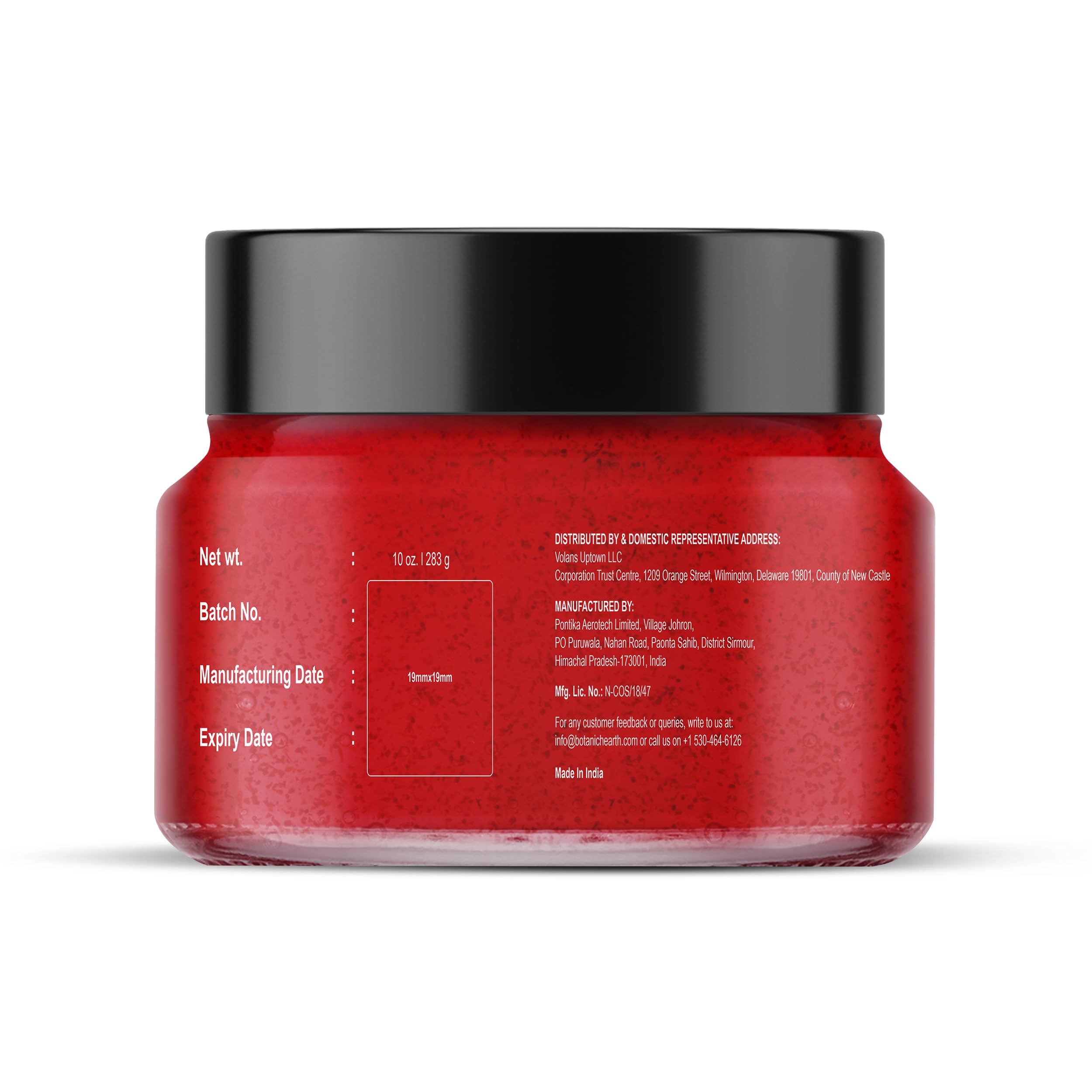 Botanic Hearth Hibiscus Body Scrub rinse-water swirl indicates easy rinse and hydrated feel