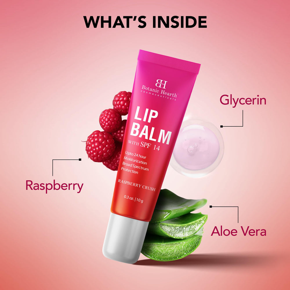 Botanic Hearth Raspberry Lip Balm used on lips during outdoor activities for hydration.