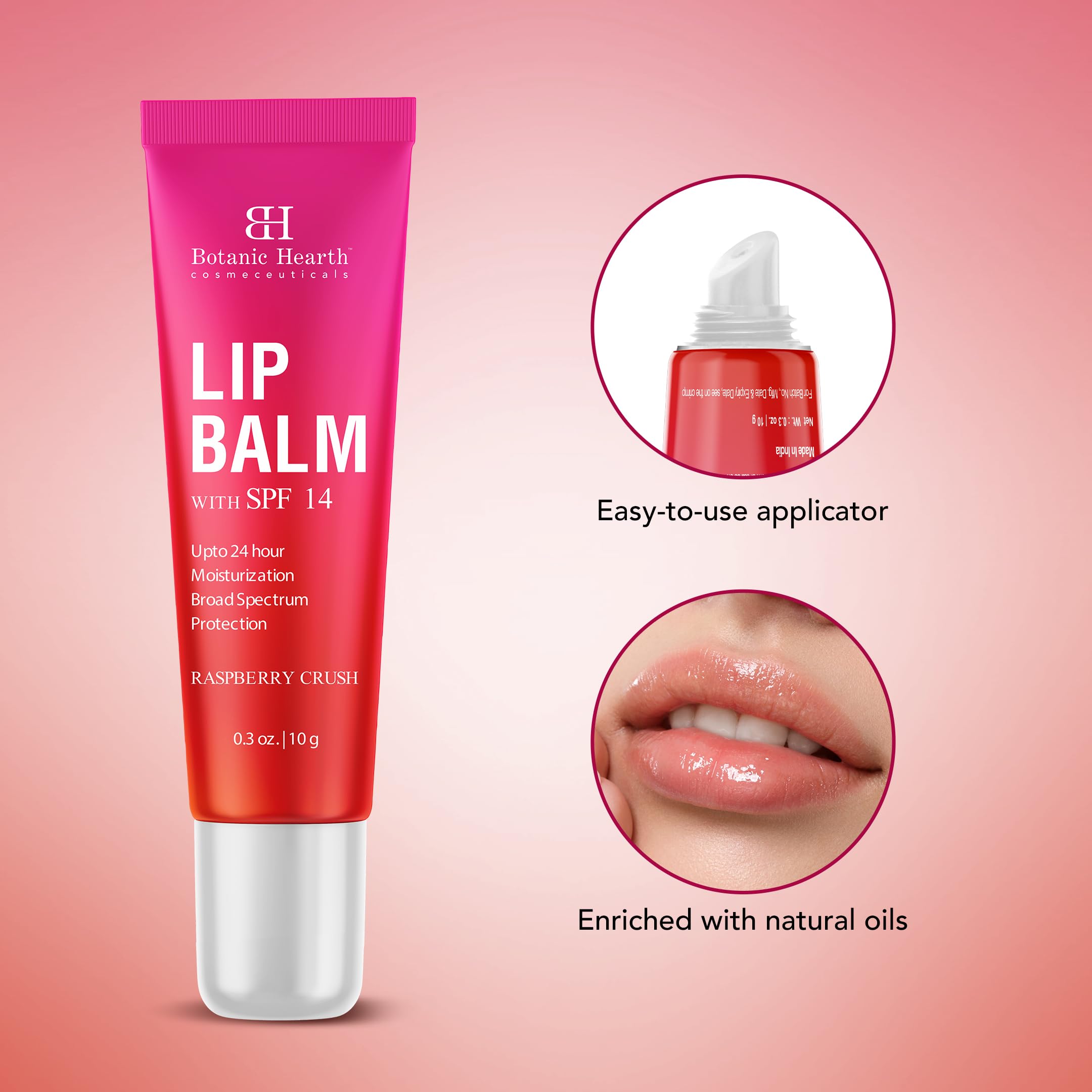 Botanic Hearth Raspberry Lip Balm is suitable for all skin types with natural formula.