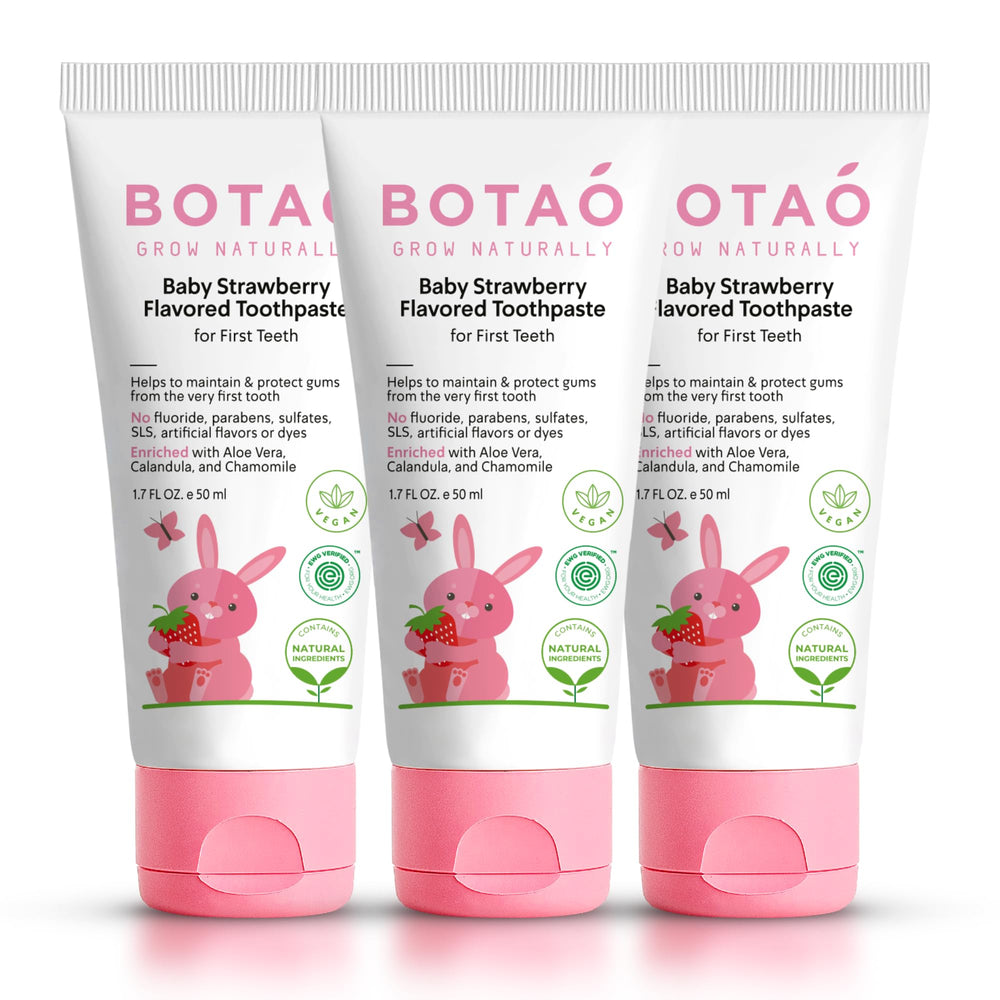 BOTAO Fluoride Free Baby Toothpaste packaging and tube