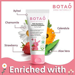 Young child brushing teeth with BOTAO toothpaste