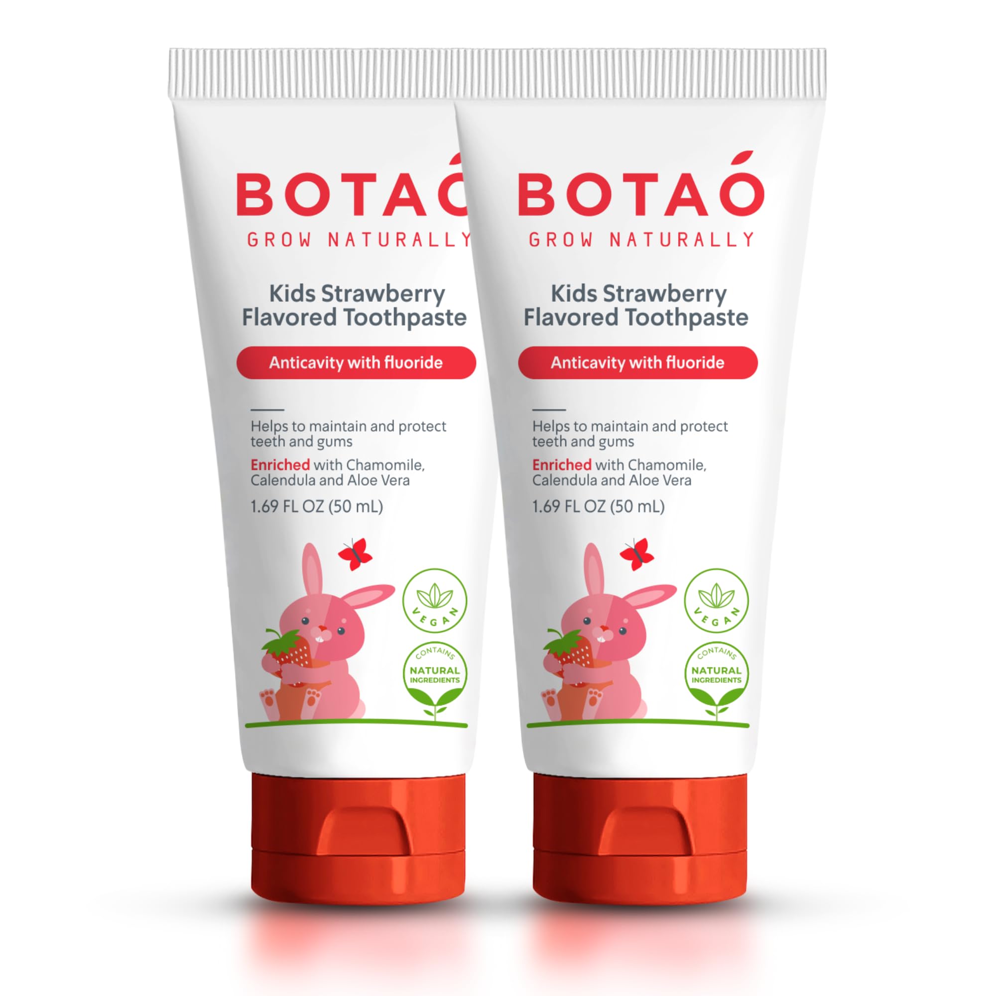 BOTAO Kids Toothpaste tube with natural strawberry flavor