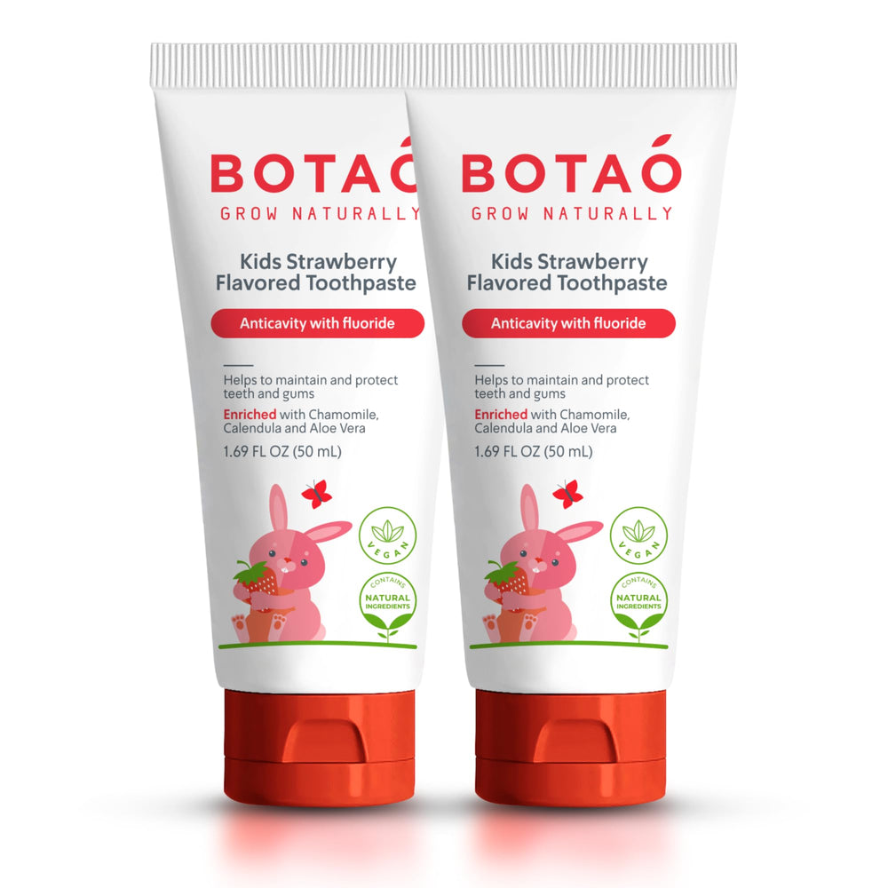 BOTAO Kids Toothpaste tube with natural strawberry flavor