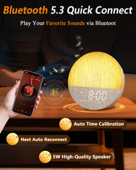 BOTDOYS Sunrise Alarm Clock sunrise simulation demonstrates soft light aiding relaxed awakening