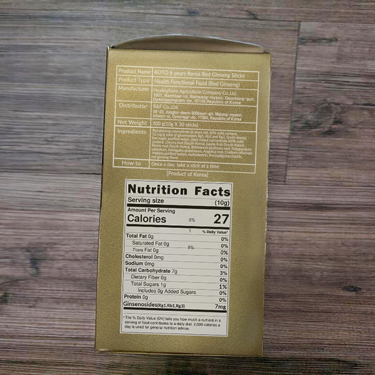 Individual ginseng sachet close-up