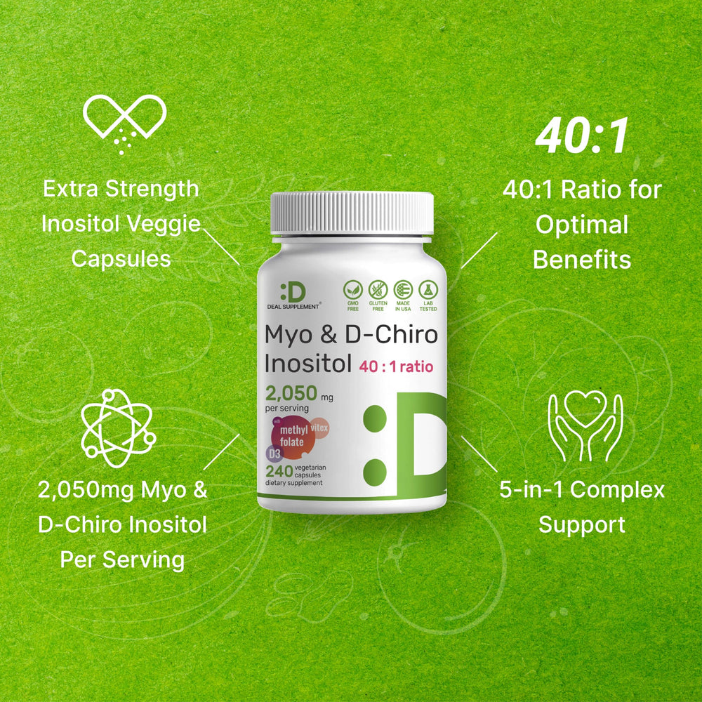 Bottle displaying 240 vegetarian capsules with Folate, Vitamin D3 and Vitex annotations