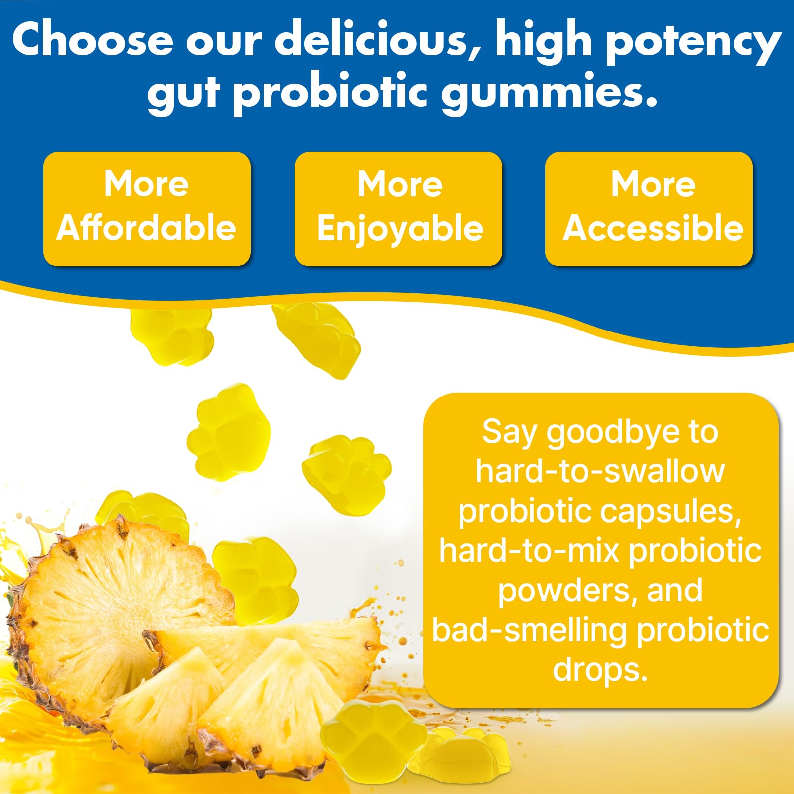 Bottle of 60-count probiotic gummies