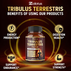 Bottle and box packaging for Tribulus Terrestris supplement