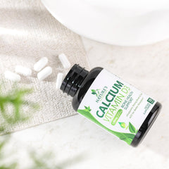 Close-up of USA bottled calcium D3 supplement