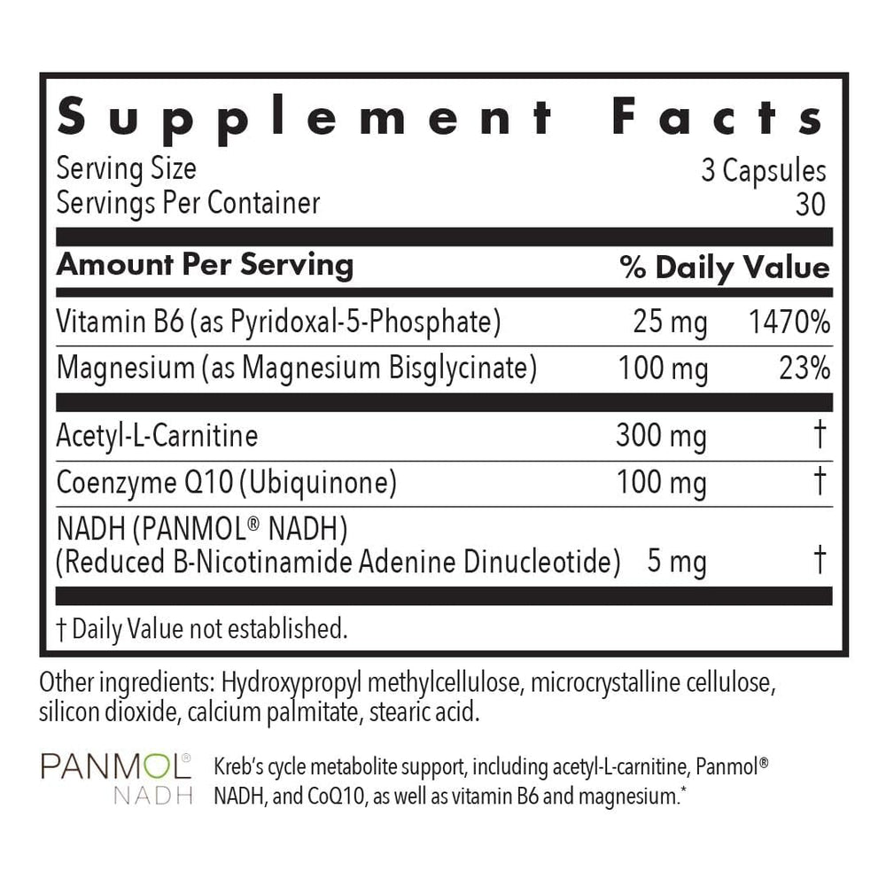 Front view of Allergy Research Group Mitochondrial Cofactors bottle
