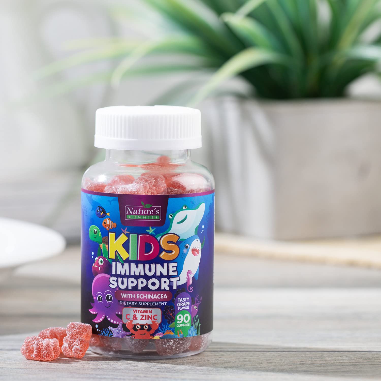 90-count bottle of kids immune support gummies ready to take