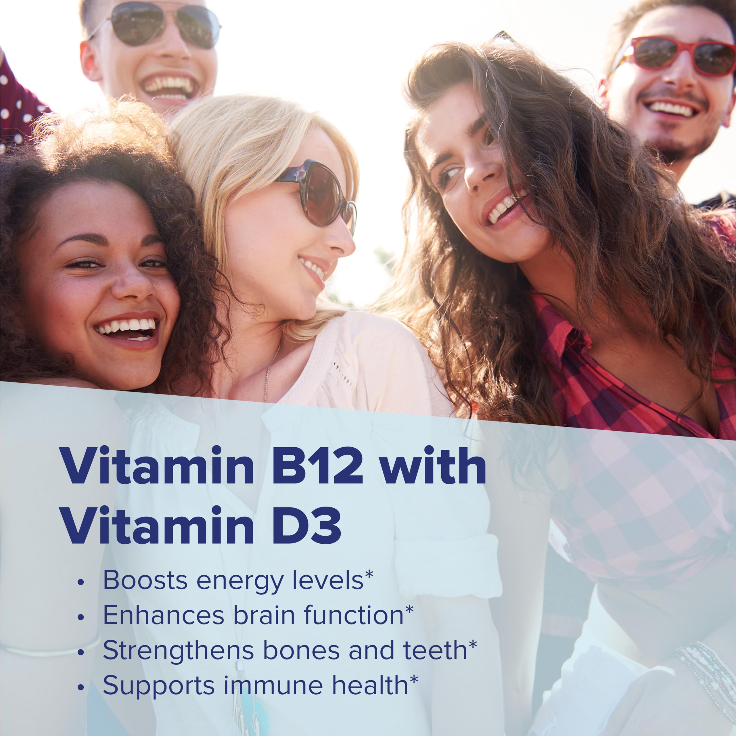 Close-up of the bottle label showing B12 and D3 details