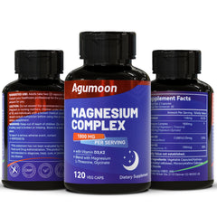 Shelf with Agumoon magnesium supplement bottle