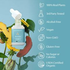 1 fl oz bottle with dropper and serving information