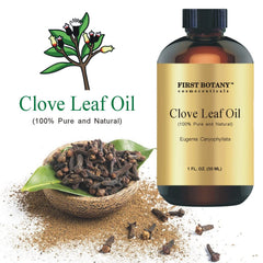 Bottled in USA label on clove leaf essential oil bottle