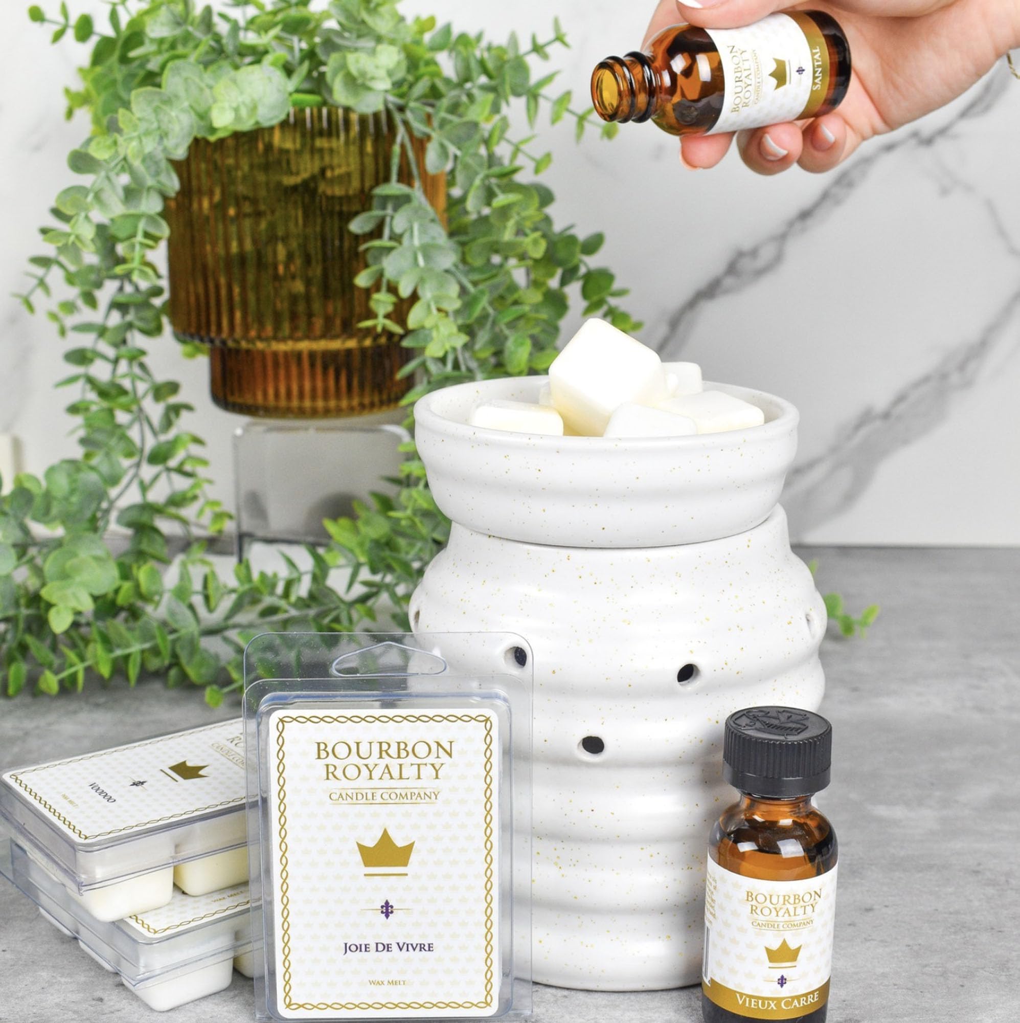 Bourbon Royalty sachet-use image scent in drawers.