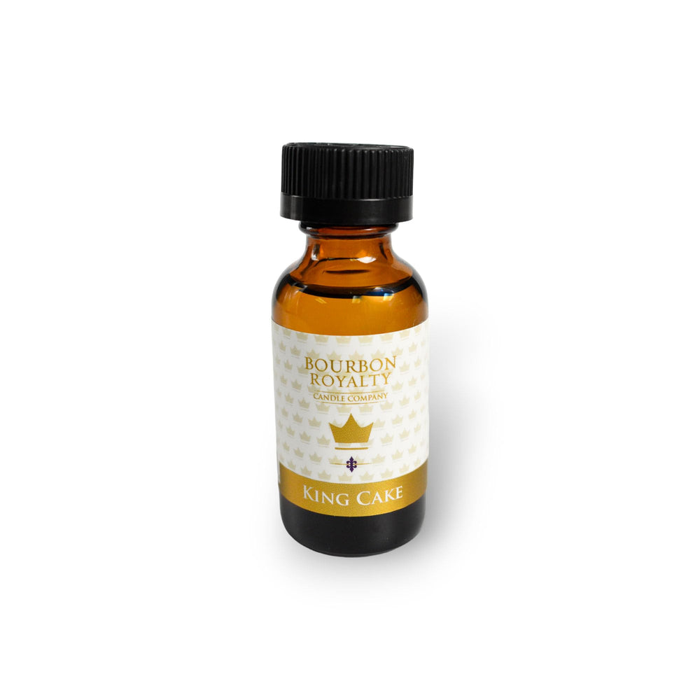 Bourbon Royalty King Cake fragrance oil bottle for a warm Mardi Gras ambiance at home.