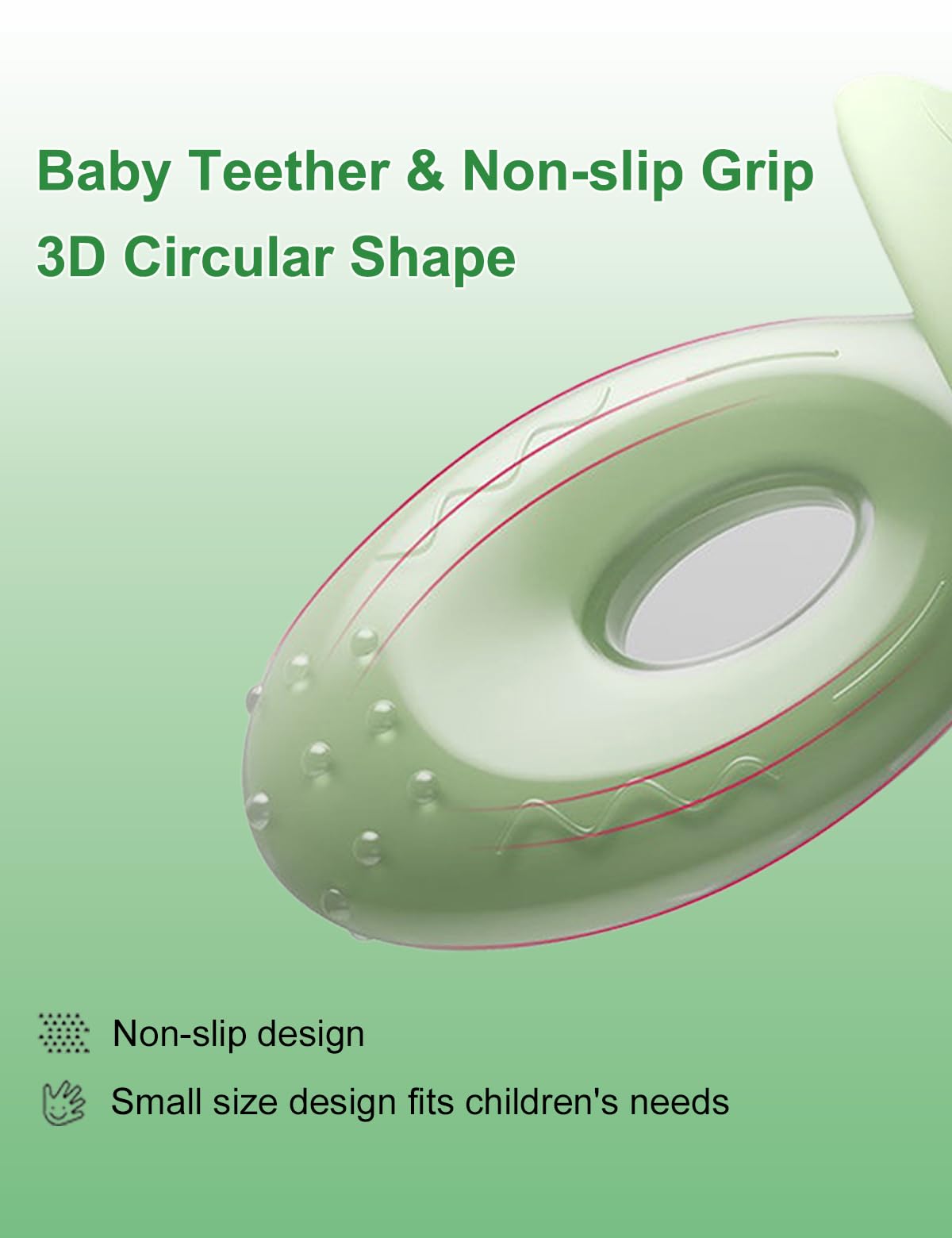 Product shot showing silicone BPA-free material in green