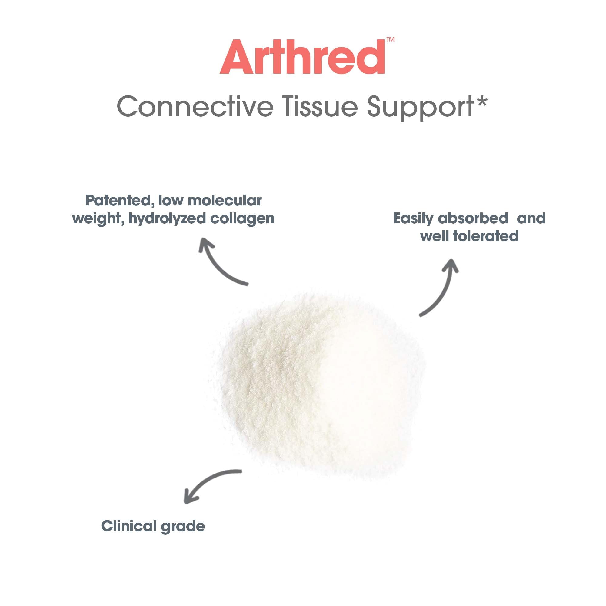 Bovine collagen powder Arthred label close-up